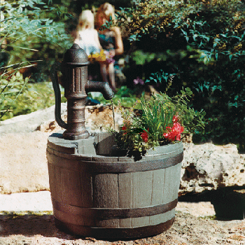 Little Giant 14940294 Whiskey Barrel Planter Color/Weathered Wood