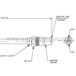 Franklin Electric 152285904 SJOOW #14 3-Wire cable with ground and grommet 25' Jam Nut